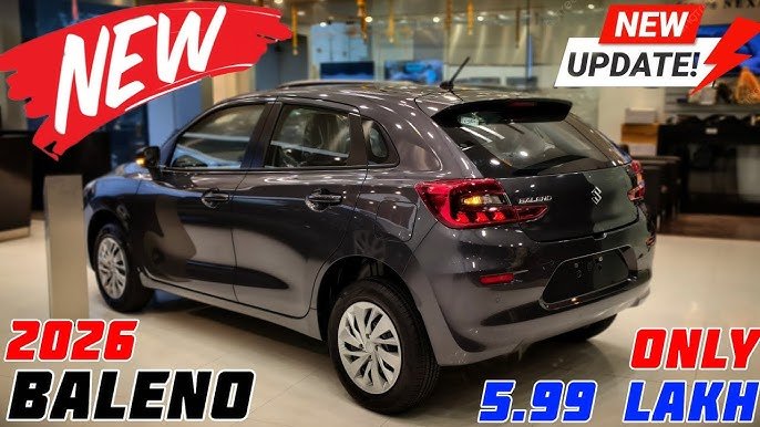 Maruti Baleno 2026: Fuel-Efficient Petrol & Hybrid Hatch With LED DRLs & Touchscreen Infotainment